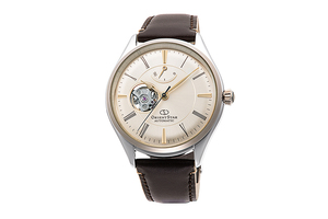 ORIENT STAR: Reloj mecánico clásico con correa de piel – 40,4 mm (RE-AT0201G)