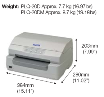 Epson Epson PLQ20 P381A Dot Matrix Impact Passbook 480CPS 24 Pins  USB Printer PLQ-20 