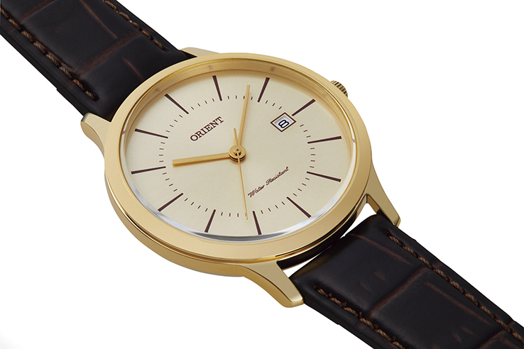 Orient: Cuarzo Contemporary Reloj, Cuero Correa - 40.0mm (GW05003W)