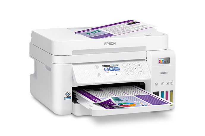 EcoTank ET-3850 Wireless Colour All-in-One Cartridge-Free Supertank Printer with Scanner, Copier, ADF and Ethernet - Certified ReNew