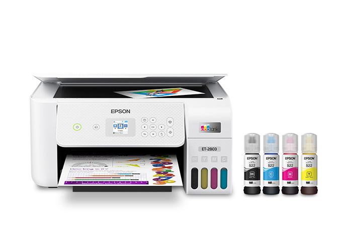Epson EcoTank ET-2850 Wireless Color All-in-One Cartridge-Free Supertank  Printer with Scan, Copy and Auto 2-sided Printing ? The Perfect Family  Printer 