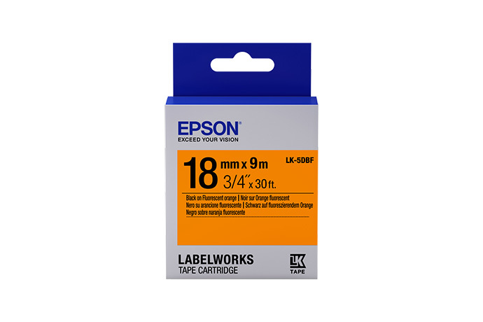 LabelWorks Standard LK Tape Cartridge ~3/4" Black on Fluorescent Orange
