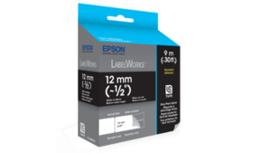 Standard LC Tape Cartridge, White on Black,  12mm