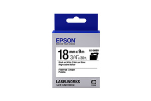 LabelWorks Folder Tab LK Tape Cartridge ~3/4" Black on White