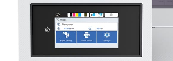 Close-up of front printer panel