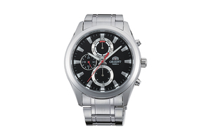 Orient: Cuarzo Sports Reloj, Metal Correa - 41.0mm (UY07001B)