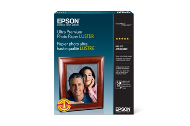 Epson Ultra Premium Luster Photo Paper, 25 Sheets