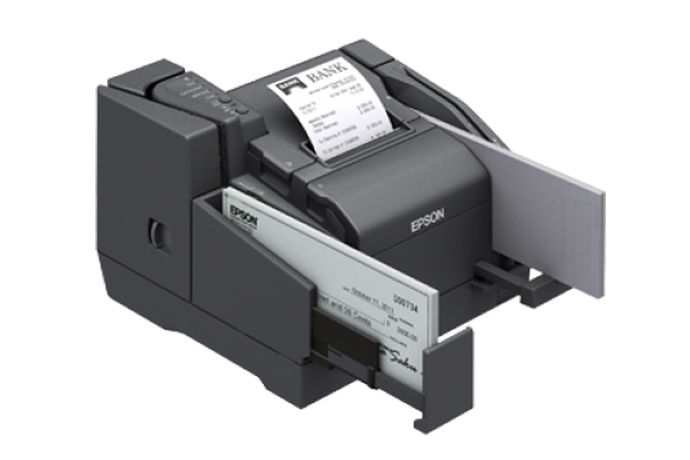 Epson TM-S9000 Impresora escáner multifunción – Dispositivo Teller, lector  de cheques, 110 DPM, térmica directa, USB, 1 bolsillo, gris oscuro (con