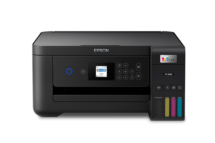 EcoTank ET-2850 Wireless Color All-in-One Cartridge-Free Supertank Printer with Scan, Copy and Auto 2-sided Printing EcoTank ET-2850 Wireless Color All-in-One Cartridge-Free Supertank Printer with Scan, Copy and Auto 2-sided Printing