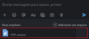 Janela escura do slack com &iacute;cone de documento selecionado