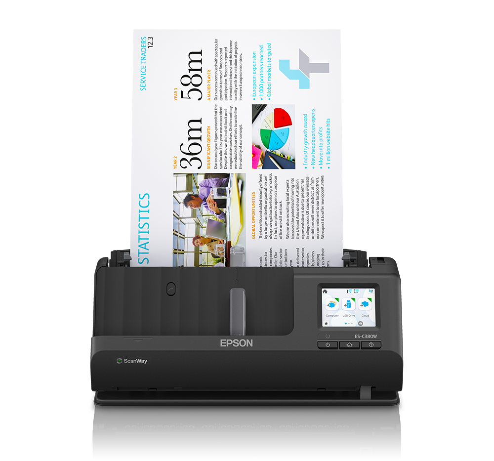 Epson WorkForce ES-C380W Wi-Fi Portable Sheet-fed Document Scanner