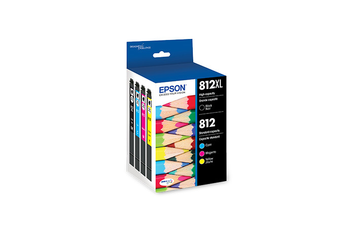 Epson - T812XL/T812 4-Pack High-Yield Standard Capacity Ink Cartridges - Black/Cyan/Magenta/Yellow