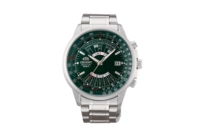 Orient: Mecánico Sports Reloj, Metal Correa - 44.0mm (EU07007F)