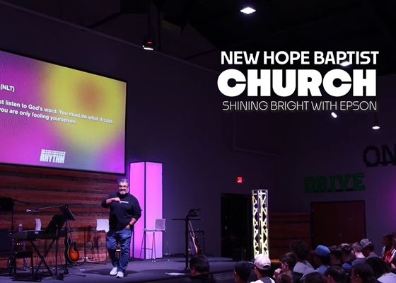 Transforming worship and student ministry with crisp, vibrant visuals delivered by the Epson EB-PU1008B laser projector