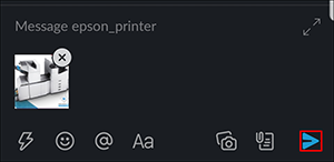 black window with small image of epson printer with an x in the corner