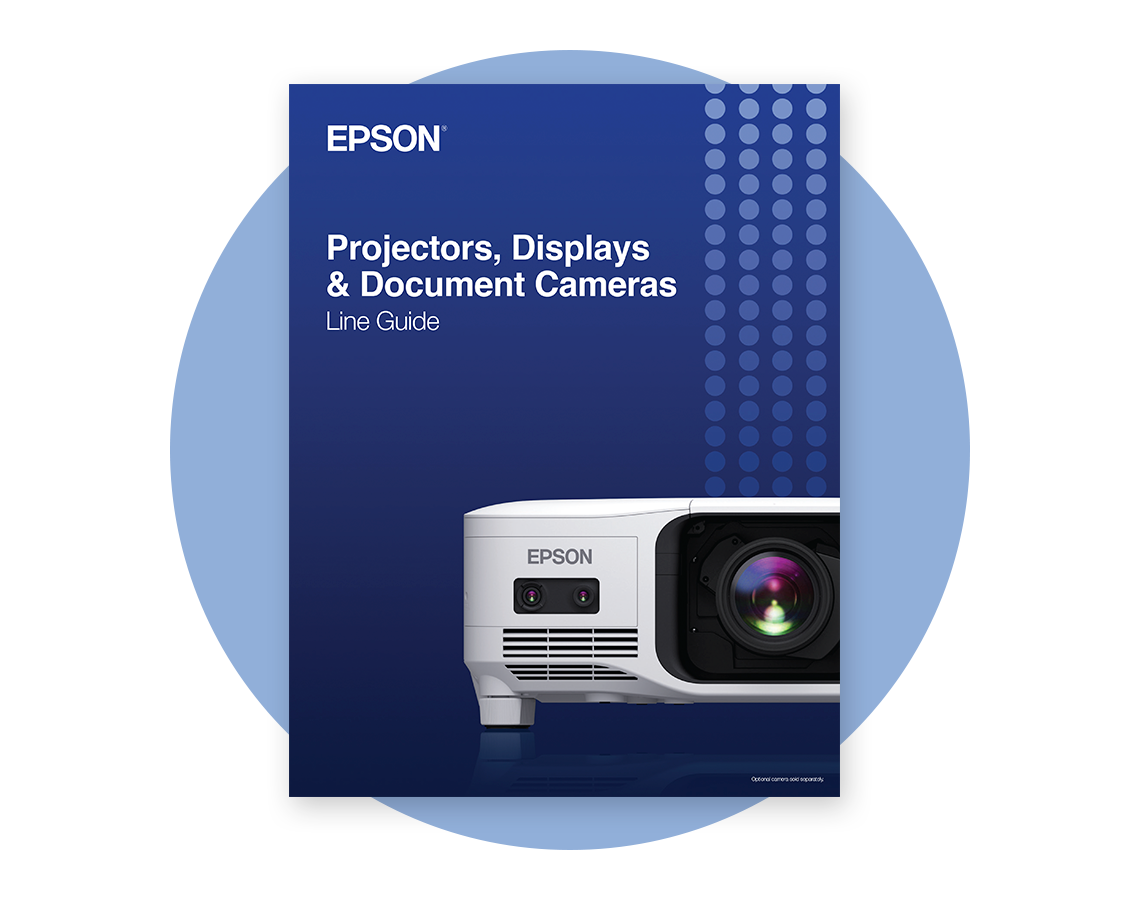 Cover of Epson's Projectors, Displays & Document Cameras Line Guide