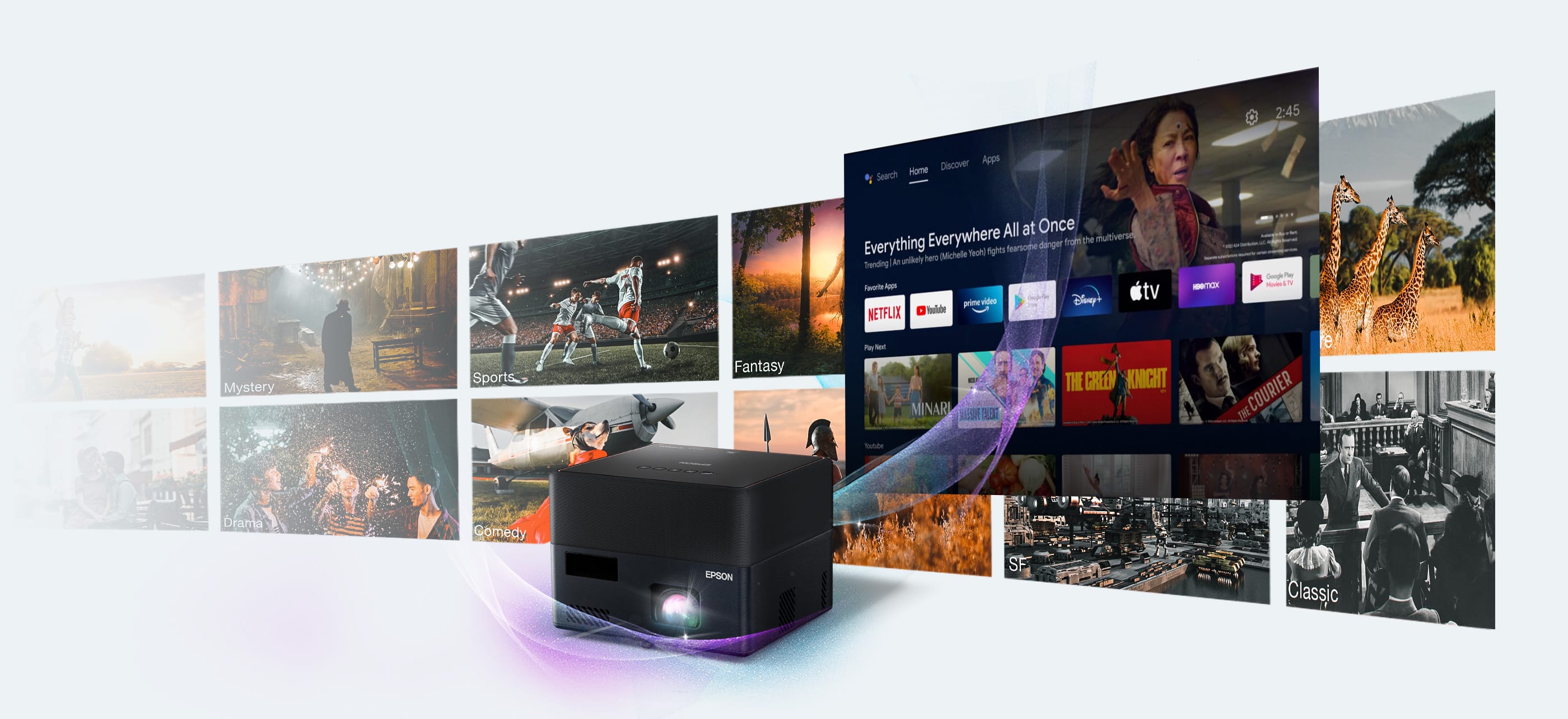 Epson EF-12 Android TV - Vidéo Projecteur - Noir