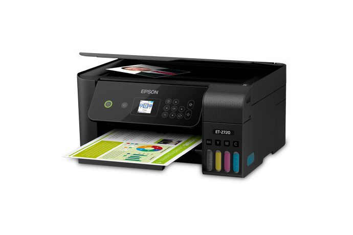  Epson EcoTank ET-2720 Wireless Color All-in-One Supertank  Printer with Scanner and Copier - Black : Office Products