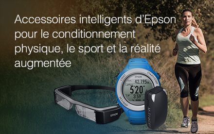 Accessoires intelligents d'Epson pour le conditionnement physique, le sport et la réalité augmentée. 