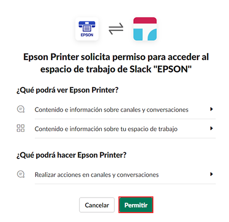 ventana de permiso de acceso con botón permitir seleccionado