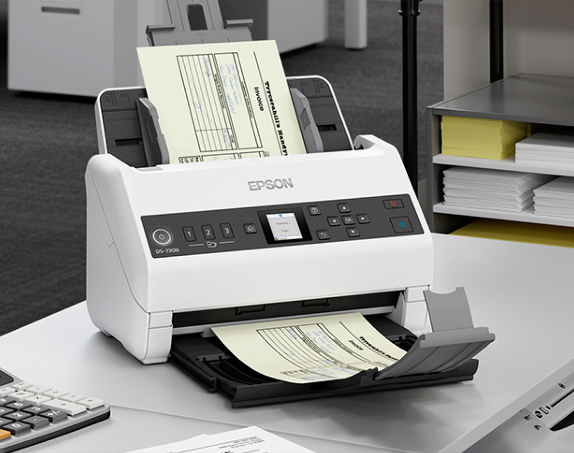 Epson scanner outputting an invoice
