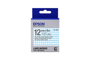 LabelWorks Standard LK Tape Cartridge ~1/2" Gray on Blue Plaid