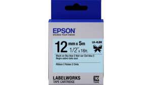 LabelWorks Ribbon LK Tape Cartridge ~1/2" Black on Skyblue