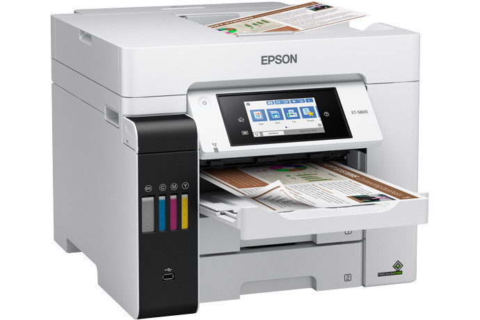 Ecotank Pro Et 5800 All In One Cartridge Free Supertank Printer Inkjet Printers For Work Epson Us