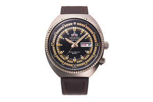 ORIENT: Mechanical Sports Watch, Leather Strap - 43.5mm (RA-AA0E06B)