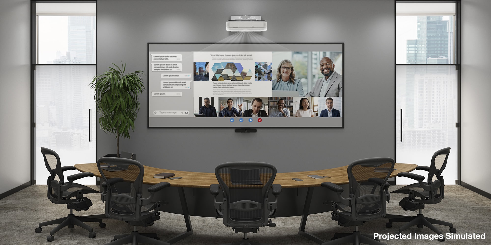 Corporate Conference Room with projected image