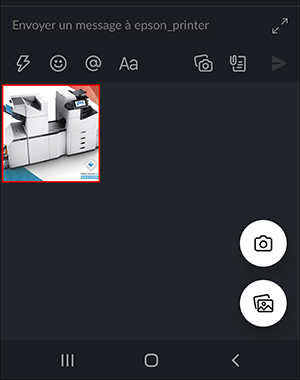 fen&ecirc;tre noire avec image d&rsquo;imprimante epson s&eacute;lectionn&eacute;e