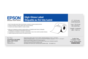 High Gloss Label, 3" CONTINUOUS, roll