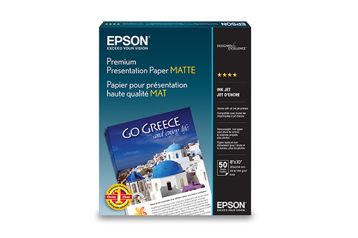 Premium Presentation Paper Matte, Borderless, 8" x 10", 50 sheets