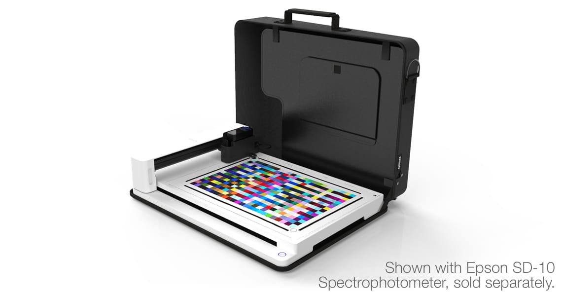Angled shot of the Epson Auto Chart Reader with SD-10 Spectrophotometer