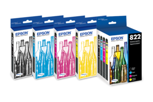 Epson T822, Color Standard-Capacity Ink Cartridges, C/M/Y 3-Pack 