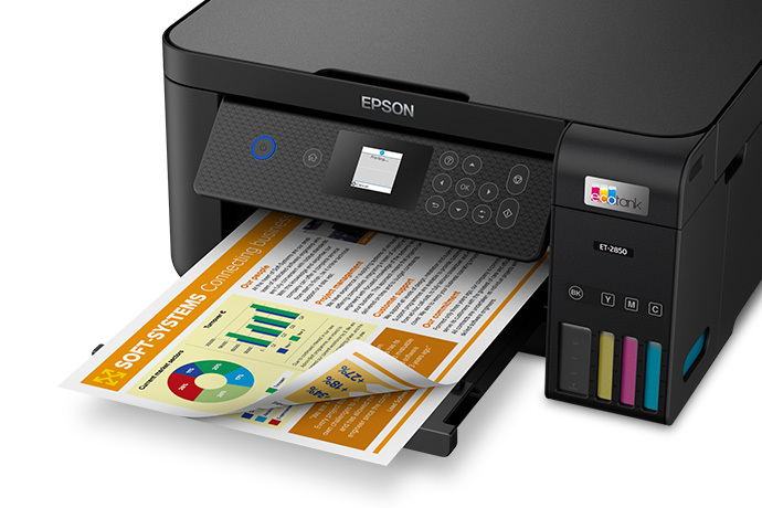 EcoTank ET-2850 Auto Color | US and Printing Epson 2-sided Printer Supertank Copy Wireless with All-in-One | Scan, Cartridge-Free Products