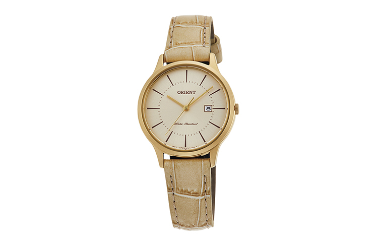 Orient: Cuarzo Contemporary Reloj, Cuero Correa - 40.0mm (GW05003W)