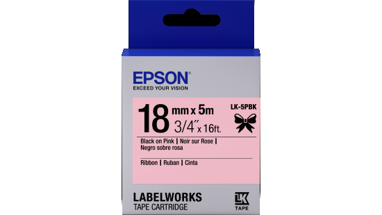 LabelWorks Ribbon LK Cartridge ~3/4" Black on Pink