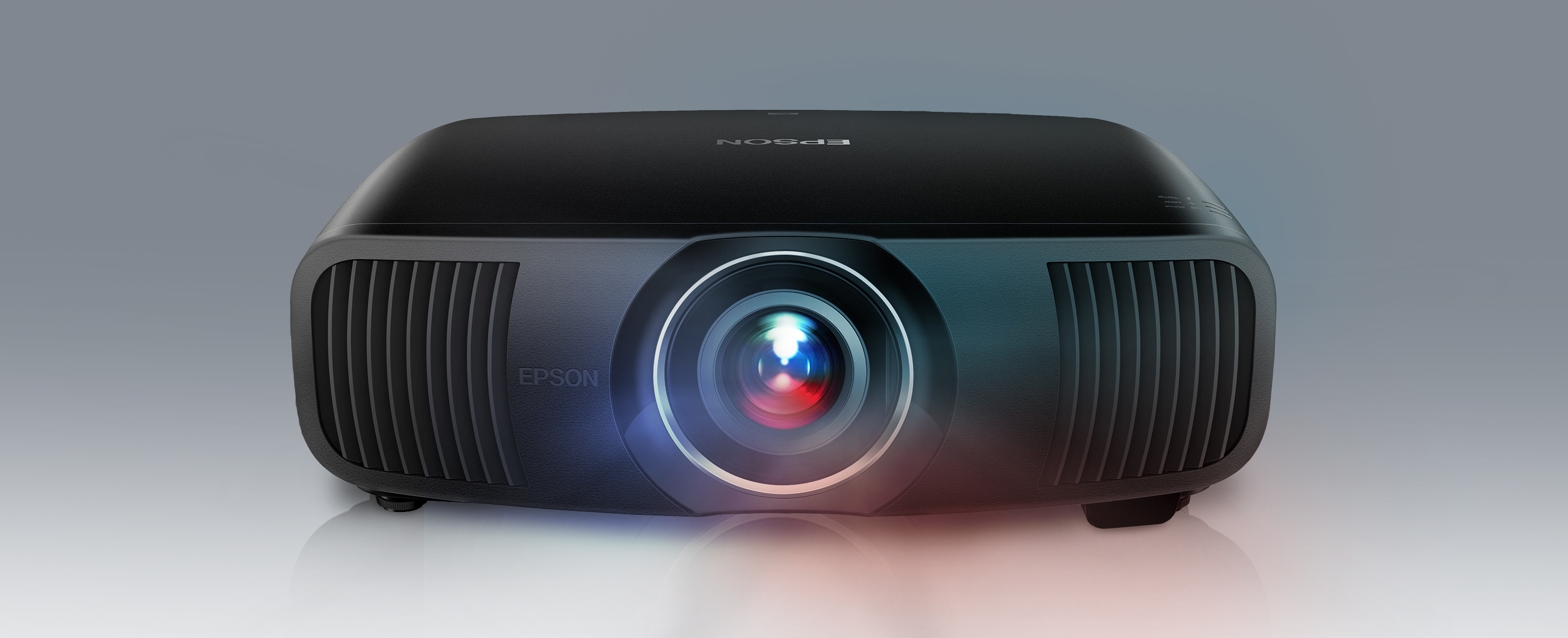 A front-facing shot of an Epson Pro Cinema Projector
