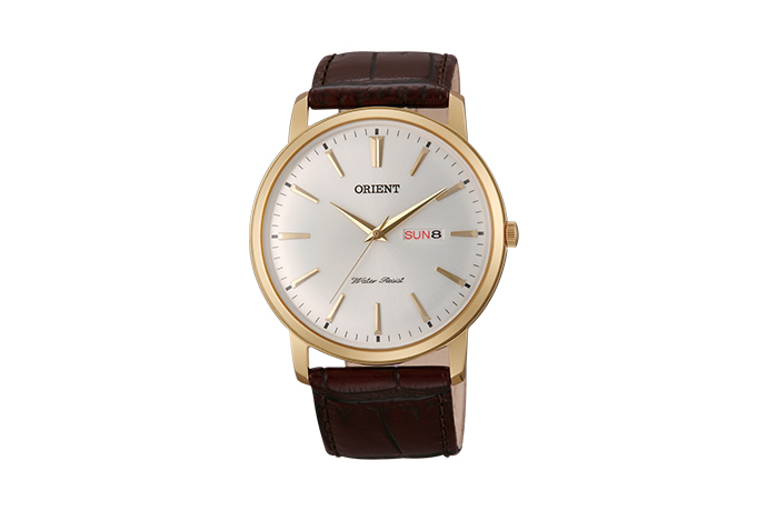 Orient: Cuarzo Clásico Reloj, Cuero Correa - 40.5mm (UG1R001W)