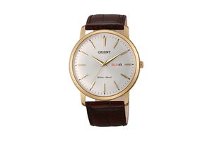 ORIENT: Quartz Classic Watch, Leather Strap - 40.5mm (UG1R001W)