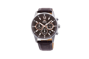 ORIENT: Cuarzo Sports Reloj, Cuero Correa - 42.0mm (RA-KV0006Y)