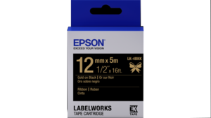 LabelWorks Ribbon LK Cartridge ~1/2" Gold on Black