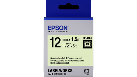LabelWorks Glow-In-the-Dark LK Tape Cartridge ~1/2" Black Glow-in-the-Dark