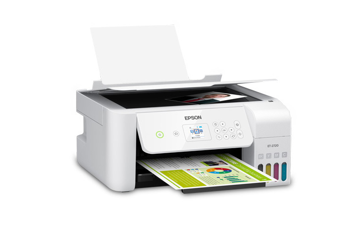  Epson EcoTank ET-2720 Wireless Color All-in-One Supertank  Printer with Scanner and Copier - White : Office Products