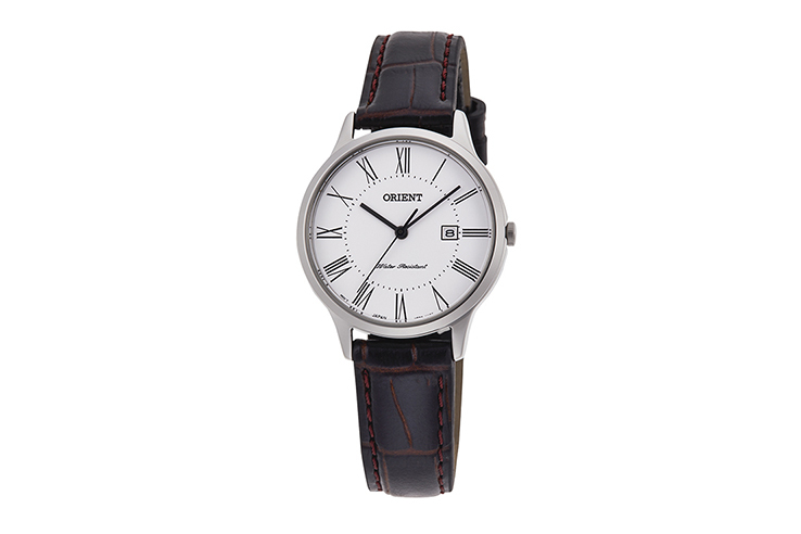 Orient: Cuarzo Contemporary Reloj, Cuero Correa - 40.0mm (GW05003W)