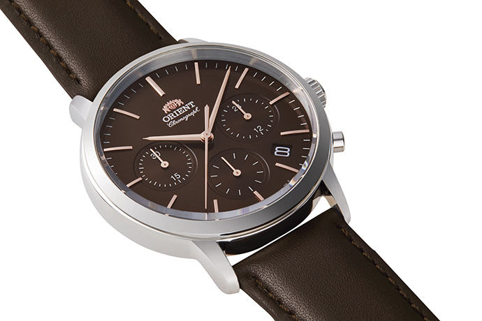ORIENT: Quartz Contemporary Watch, Leather Strap - 40.4m (RA-KV0304Y)