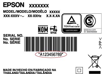 Epson serial number label