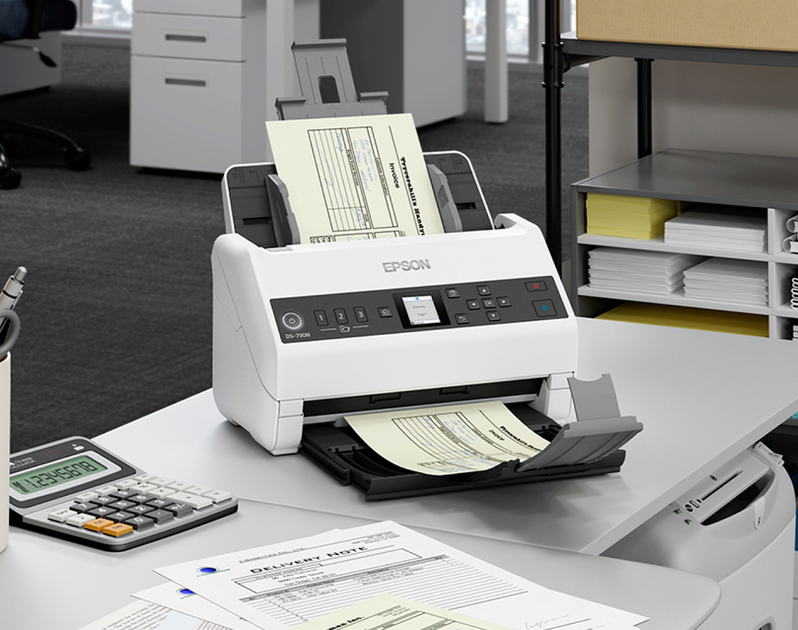 Epson scanner outputting an invoice
