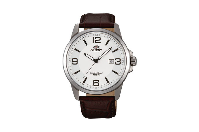 ORIENT: Quartz Sports Watch, Leather Strap - 41.5mm (UNF6006W)